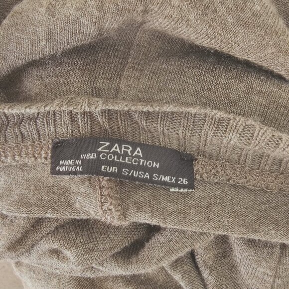 Zara W&B Coll Oversized Lightweight Sweater Mutton Slv Women S Taupe Tan - Picture 6 of 8